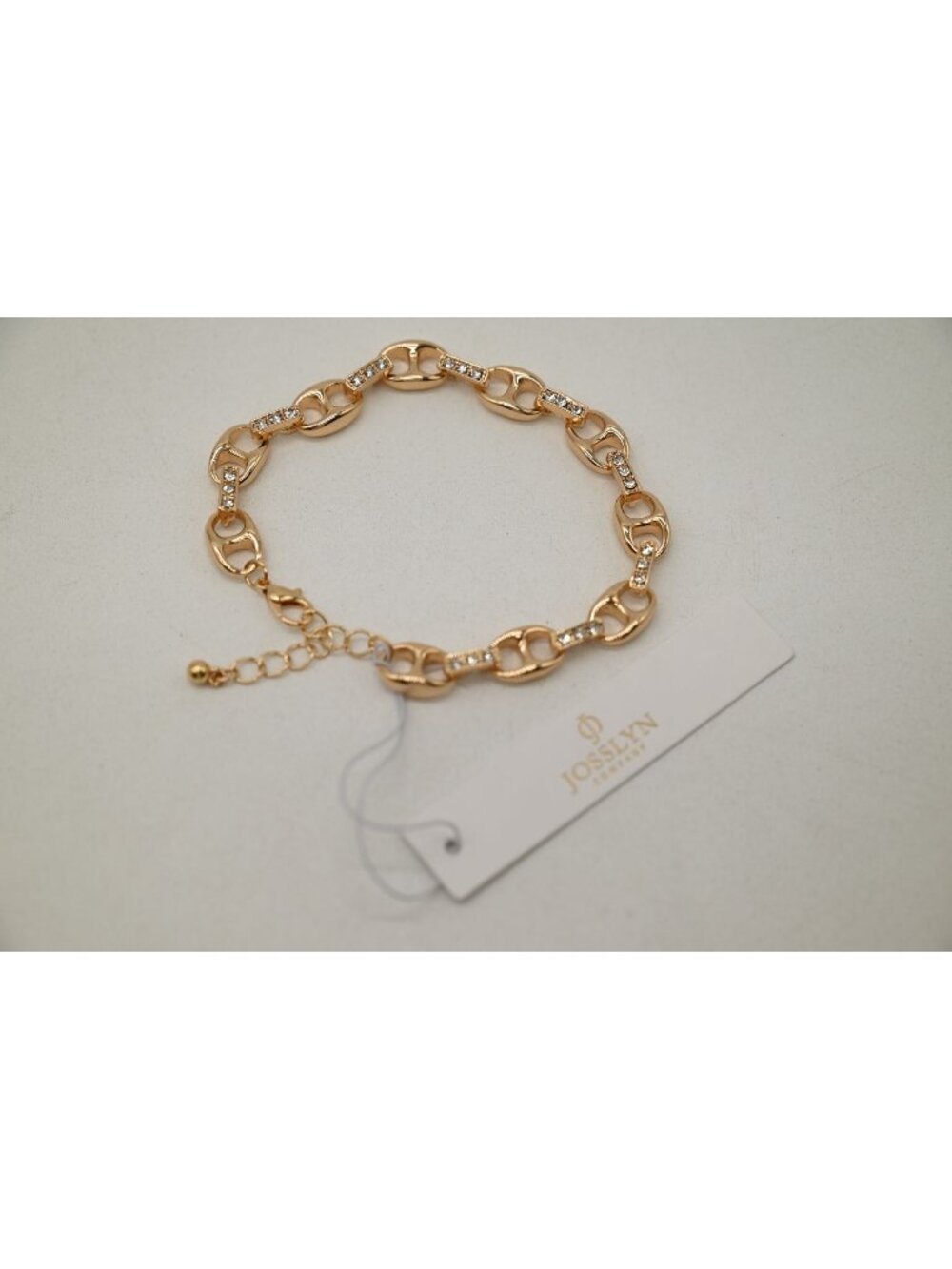 NWT Josslyn Sparkling Gold Tone Link Chain Bracelet Crystal Accent Jewelry